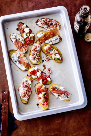 Bruschetta van aardappelen met drie toppings (glutenvrij)