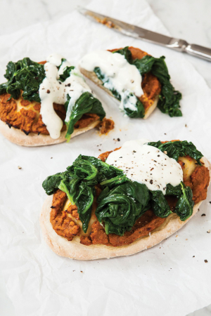Naanbroodjes met flespompoen
