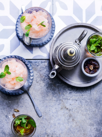 Dessert: granita van roze pompelmoes en oranjebloesem