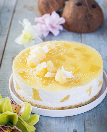 VEGAN: kokoscheesecake met ananas