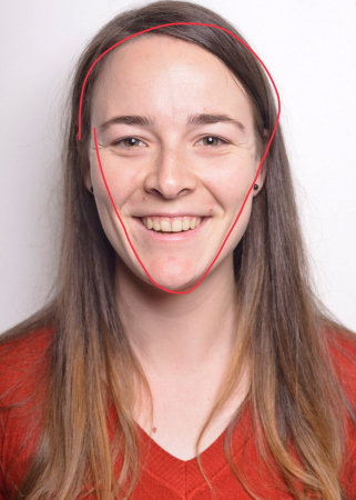 Frauke (25) heeft een diamantvormig hoofd.