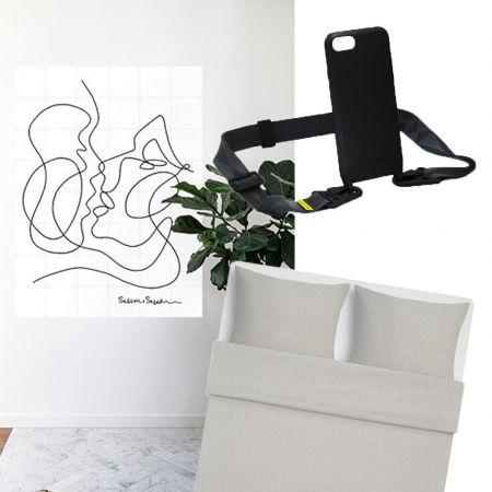 IXXI-wanddecoratie, phone cord en flanellen lakens