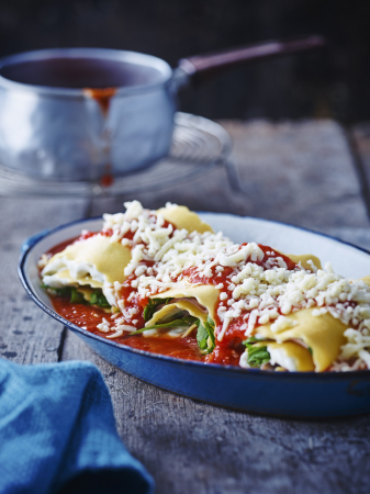 Lasagnerolls met gekookte ham