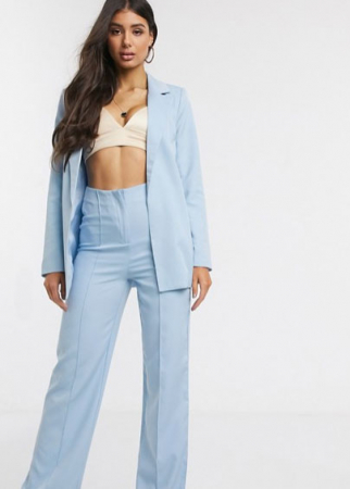 Babyblauwe boyfriendblazer