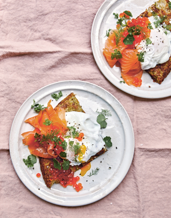 Aardappelkoek met gerookte zalm