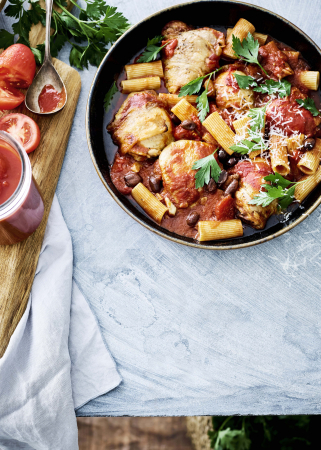 Rigatoni met kip cacciatore