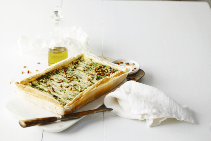 Aspergequiche met geitenkaas