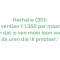 Nathalie (30) – € 1.350 (halftijds)