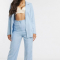 Babyblauwe boyfriendblazer