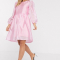 Babyroze oversized jurk met ballonmouwen