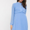 Babyblauwe mini-jurk met lange mouwen