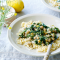 Pasta met kikkererwten en spinazie