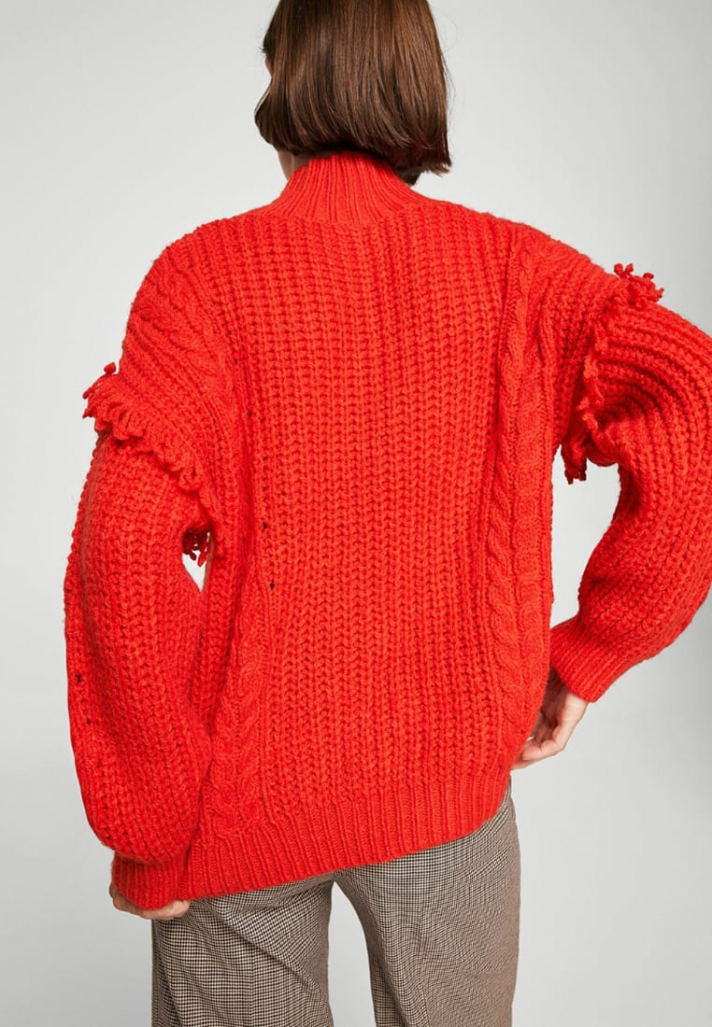 Pull oversize rouge