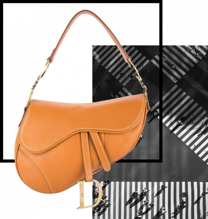 Sac Dior Saddle en cuir camel