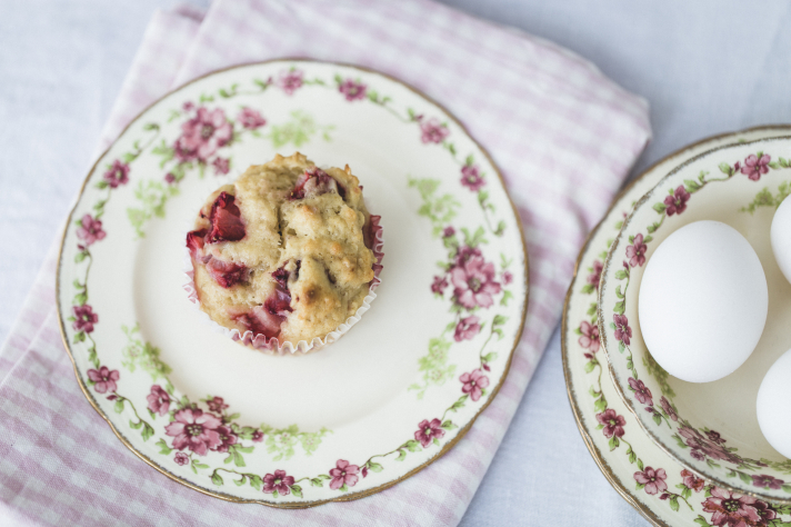 Muffins à la fraise (Pour 8 muffins)