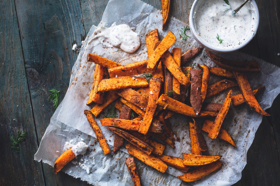 Recette Frites De Patate Douce Au Four Et Sauce Au Romarin