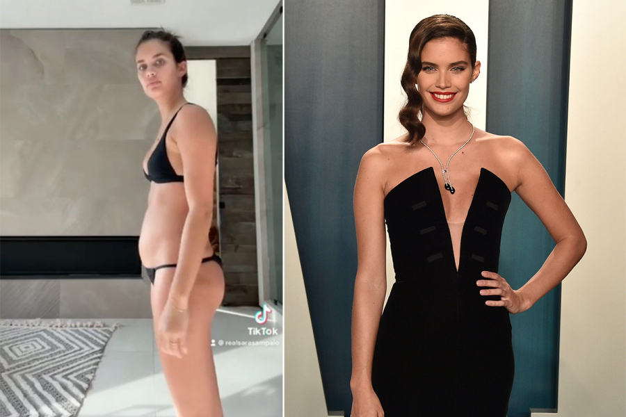 Model toont haar lichaam