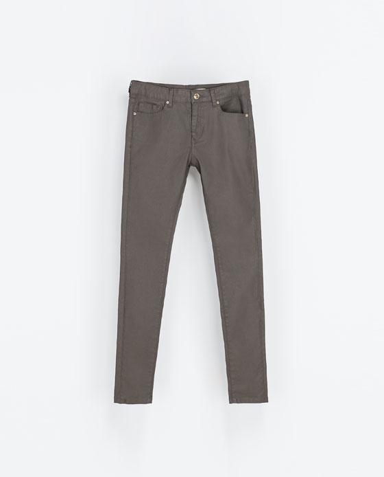 Broek met leder effect Zara - 39,95 euro