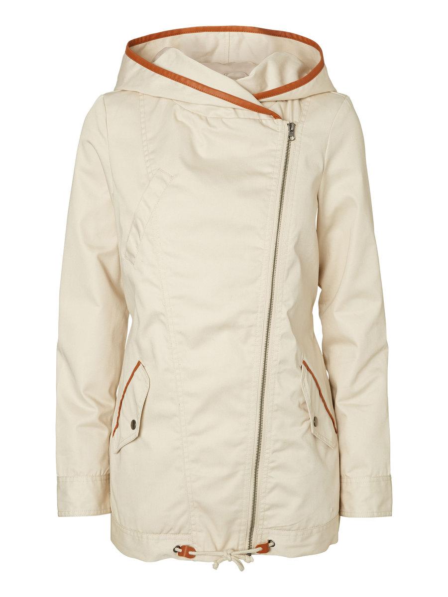 Lichtbeige parka met toffe capuchon en lange rits - Vero Moda - € 59,95