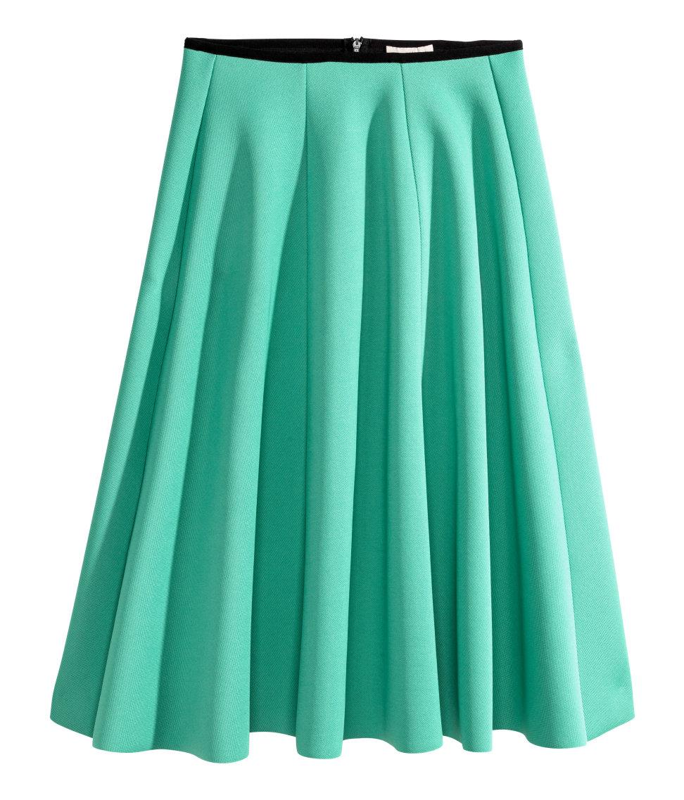 Groene, kuitlange cirkelrok - H&M - € 39,99