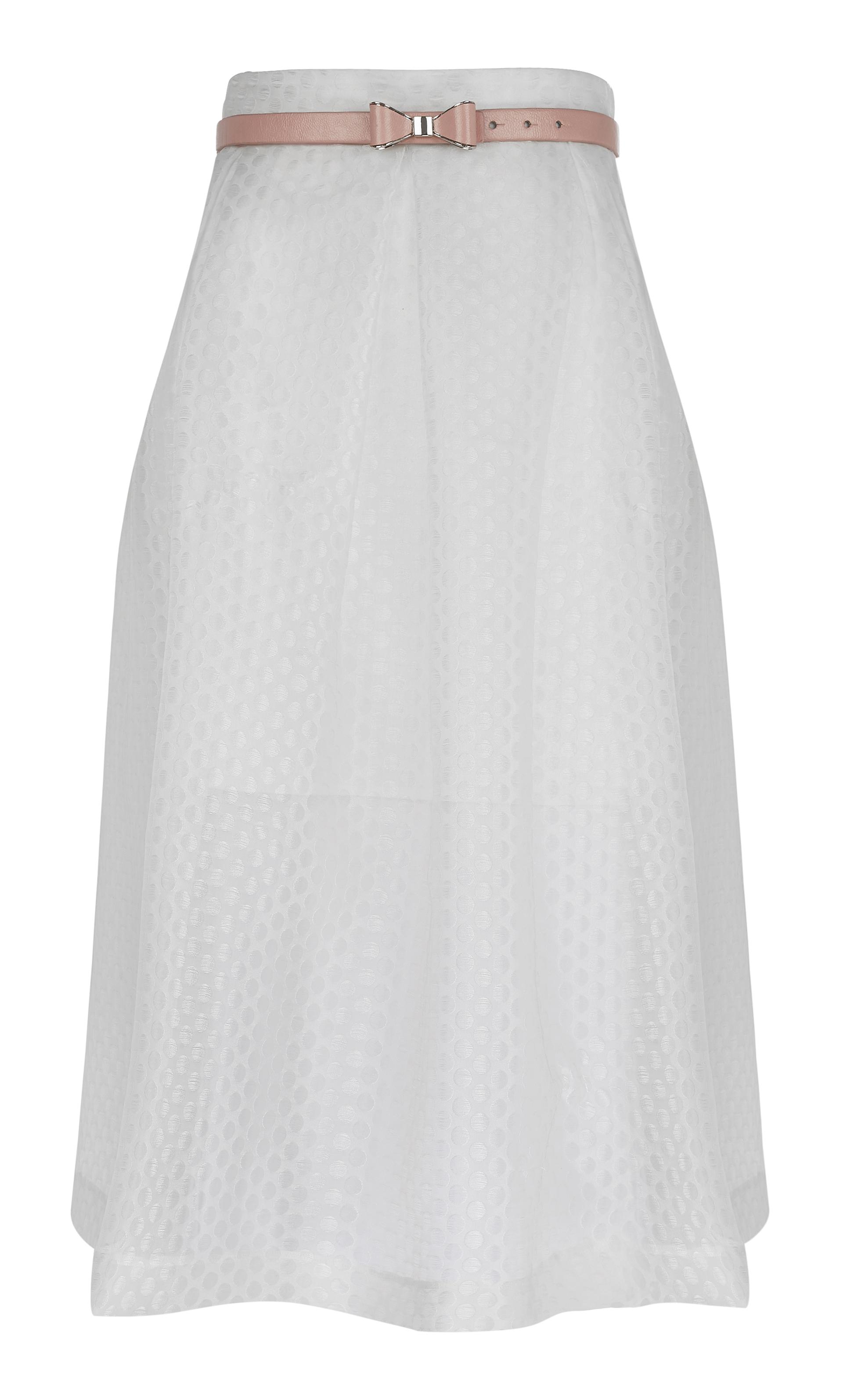 Lange, witte rok met roze strikjesriem - River Island - € 30,_,