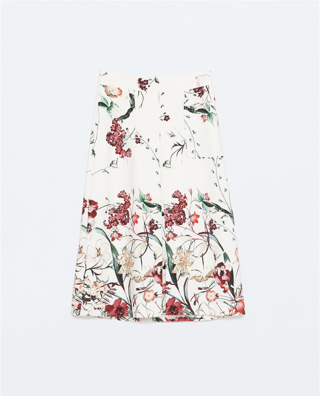 Plissérok met bloemenprint - Zara - € 49,95