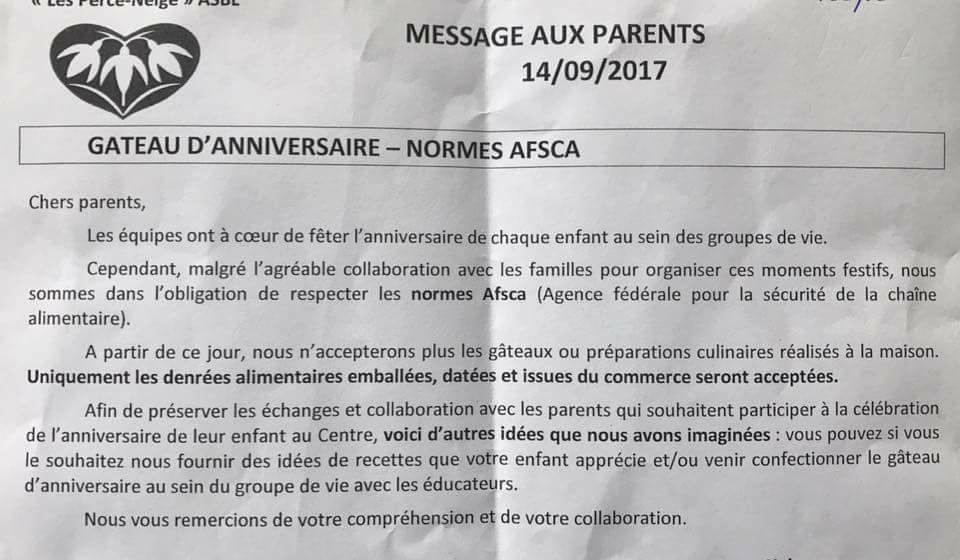 Une Association Demande Aux Parents D Enfants De Ne Plus Amener De Gateaux D Anniversaire