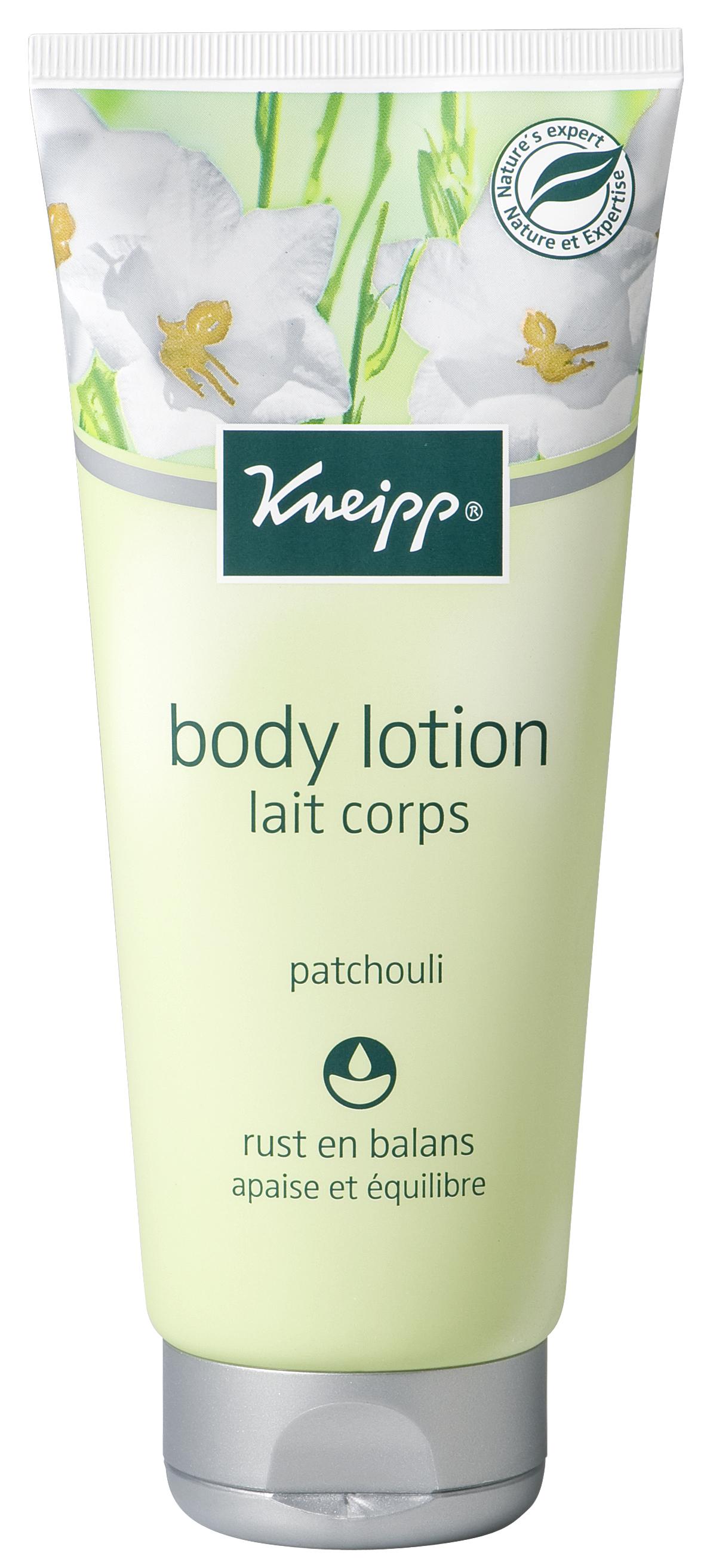 De ontspannende en hydraterende Kneipp body lotion Patchouli, verrijkt met natuurlijk intensief verzorgende plantenoliën, zorgt voor een heerlijk rustmoment. Deze bodylotion is bijzonder geschikt voor de droge en gevoelige huid.