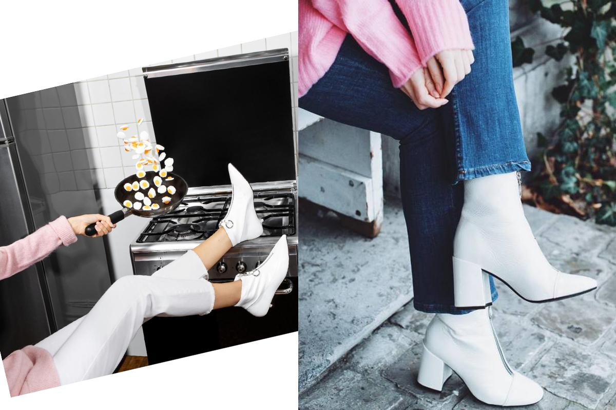 bottillons blancs femme