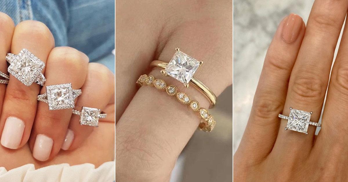slagader Eed huurder 21 princess cut diamanten verlovingsringen om subtiel aan je lief te tonen