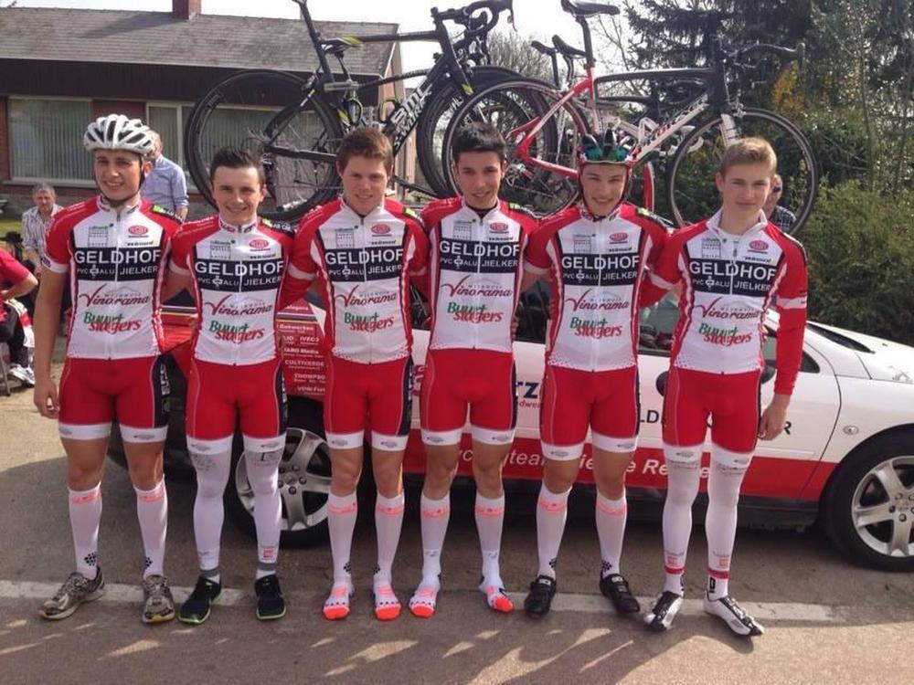De Tieltse renners anno 2014: Arno, Kenny Molly, Jordi Warlop, Igor, Gilles Verbist en Aaron Verwilst.