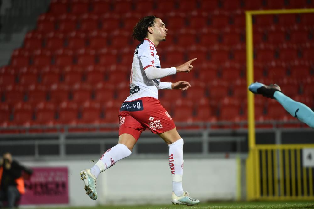 Fraser Hornby scoorde in de bekermatch tegen Seraing zijn eerste goal voor KV Kortrijk. (foto Belga)