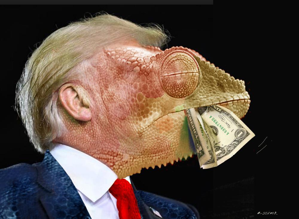 De in Portugal bekroonde Trump-cartoon: goed voor 4.000 euro.