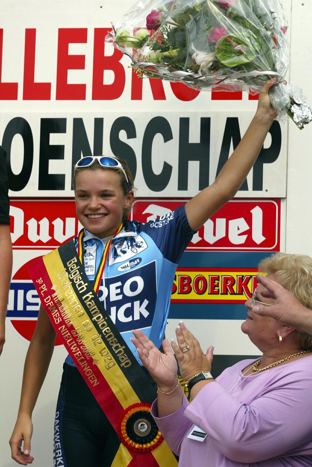Lindsey Sticker won in 2003 eerste WestSprint voor dames nieuwelingen