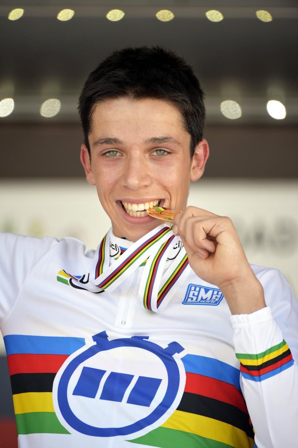 Igor Decraene pakte in 2013 goud op het WK tijdrijden voor juniores.