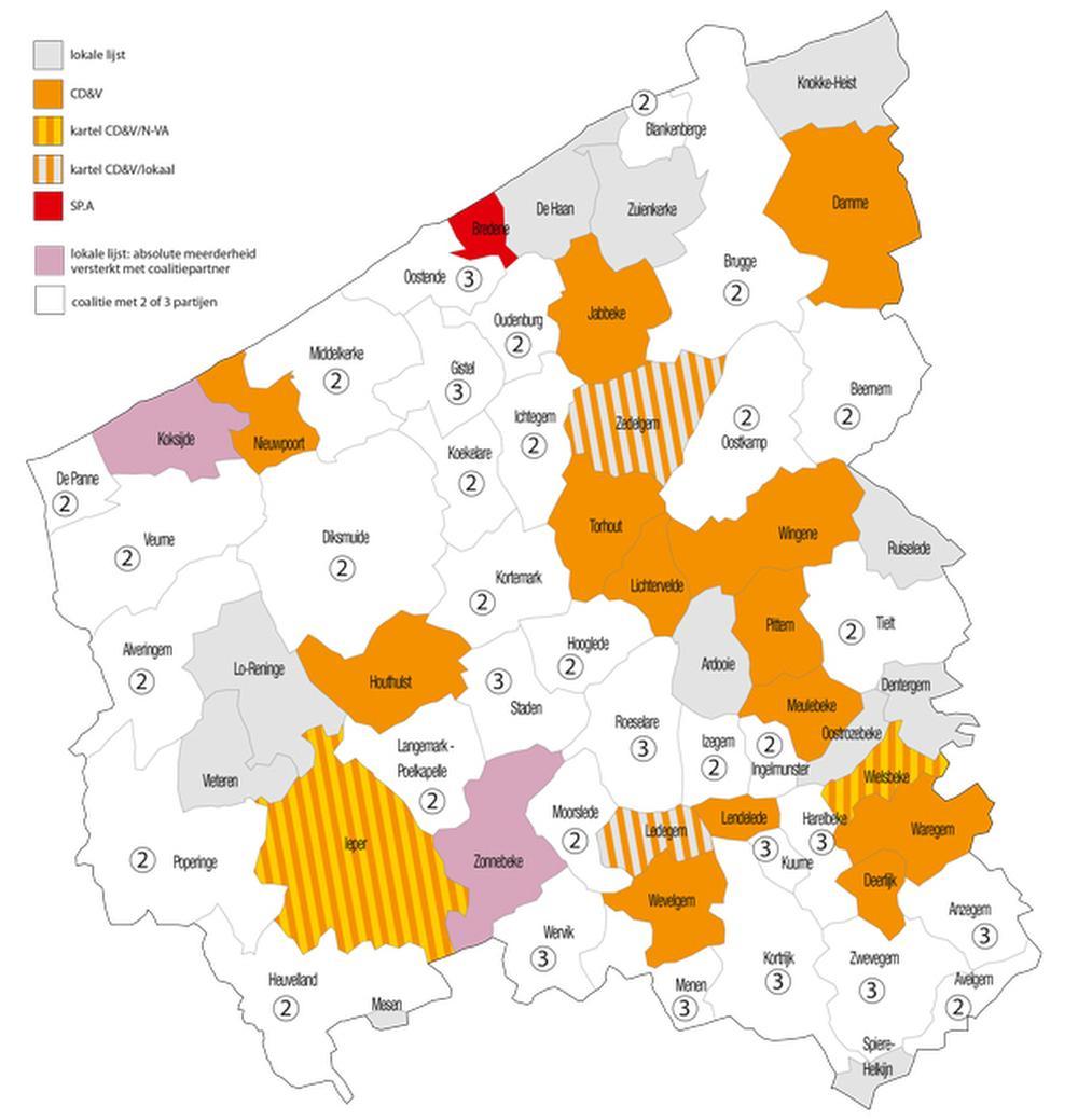 Dé ultieme atlas van de West-Vlaamse lokale politiek