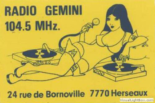 Een sticker uit de absolute beginperiode van Radio Gemini.