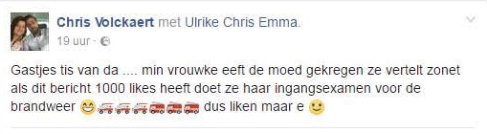 Bij 1.000 likes doet Ulrike uit Rekkem mee aan ingangsexamen brandweervrouw