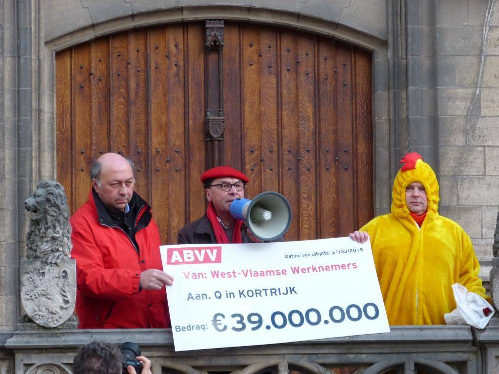 Betoging ABVV West-Vlaanderen in Kortrijk tegen de indexsprong