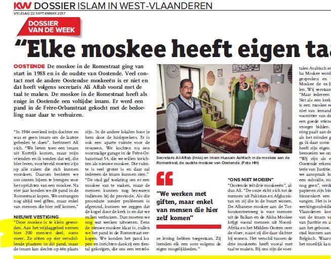 Artikel uit het dossier 'Islam in West-Vlaanderen' uit De Zeewacht van 22 september