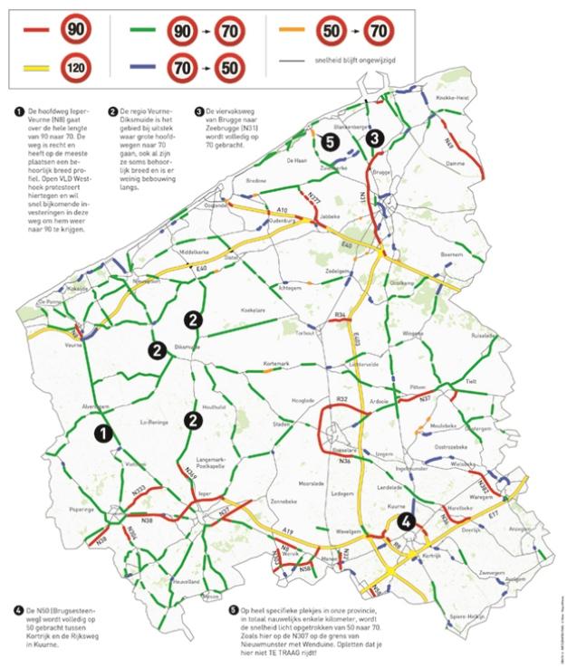 Vanaf 1 januari trager rijden rond Brugge