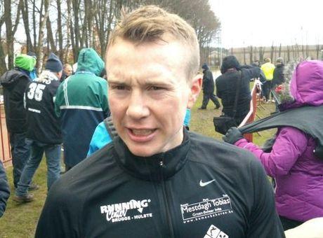 Evy Pieters en Simon Mestdagh aan het feest op het PK cross in Jabbeke