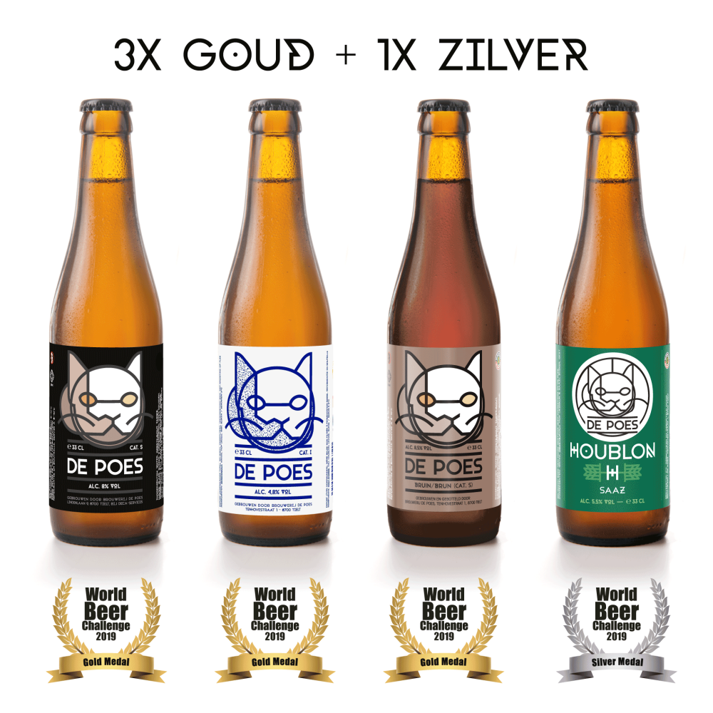 Brouwerij De Poes kaapt opnieuw vier medailles weg op de befaamde World Beer Challenge