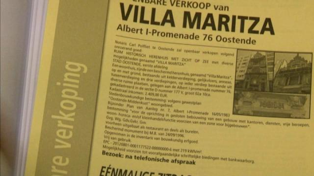 Openbare verkoop Villa Maritza in Oostende weer ingetrokken door te laag bod
