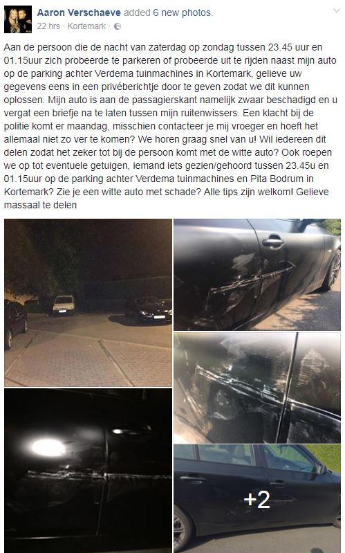 Man uit Aartrijke op zoek naar bestuurder die zijn auto aanreed in Kortemark