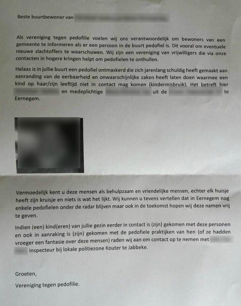 Anonieme brief beschuldigt echtpaar van kindermisbruik in Eernegem