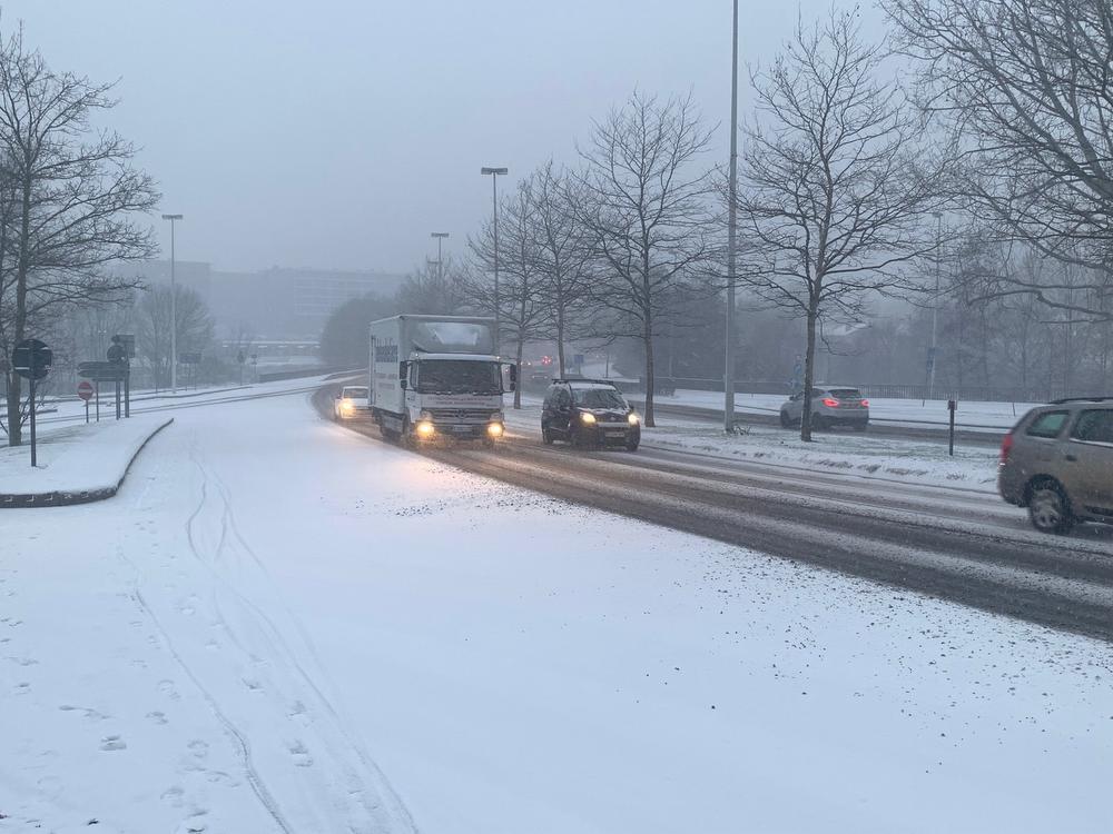 Eerste sneeuw valt in West-Vlaanderen