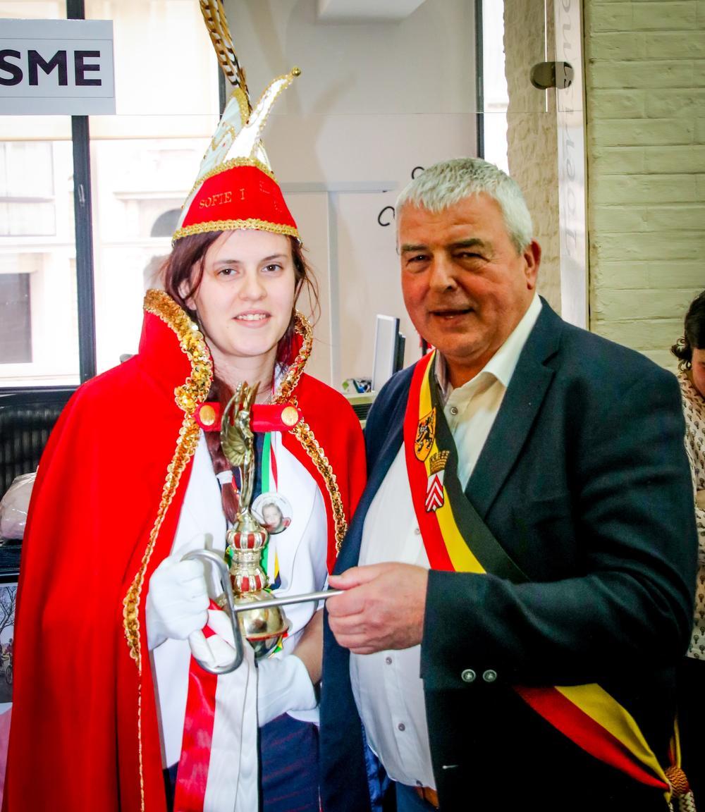 Prinses Carnaval Sofie I en burgemeester Eddy Lust.