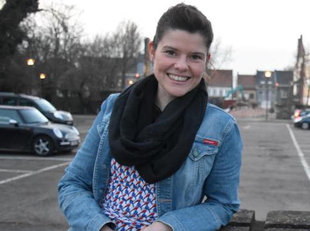 Karen Dewinter van het 'Burgerinitiatief voor een duurzame eigentijdse collegesite'.