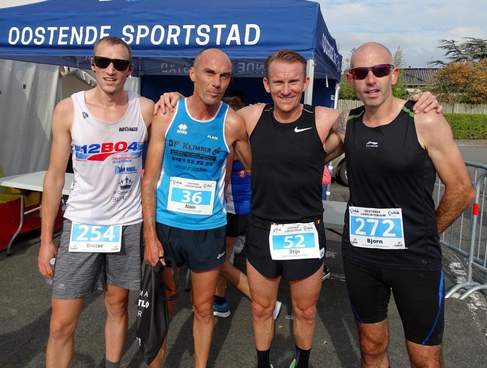 Top van de Keignaertloop bij de heren: Dieter Deturck (4), Alain Geerts (2), Stijn Lycke (1), Bjorn Verpoorte (5)